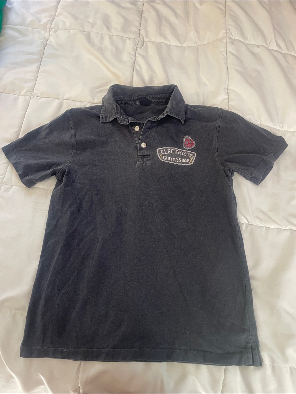 Vintage GAP Black Button Down Polo with Chest Patch